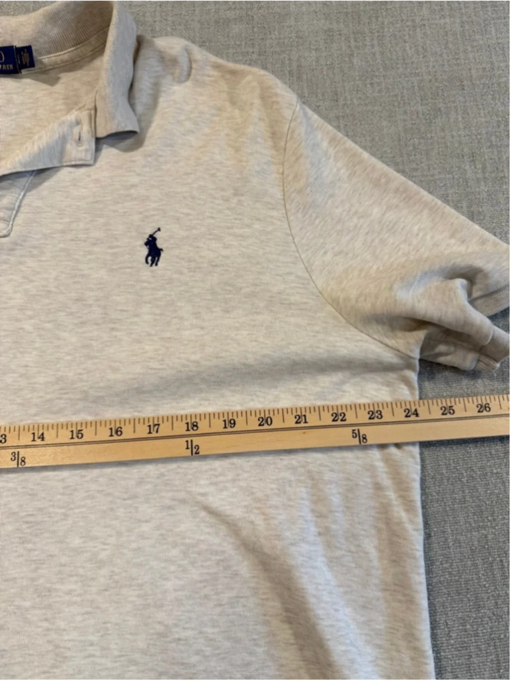 Polo Ralph Lauren mens heather oatmeal short sleeve polo shirt cotton size large